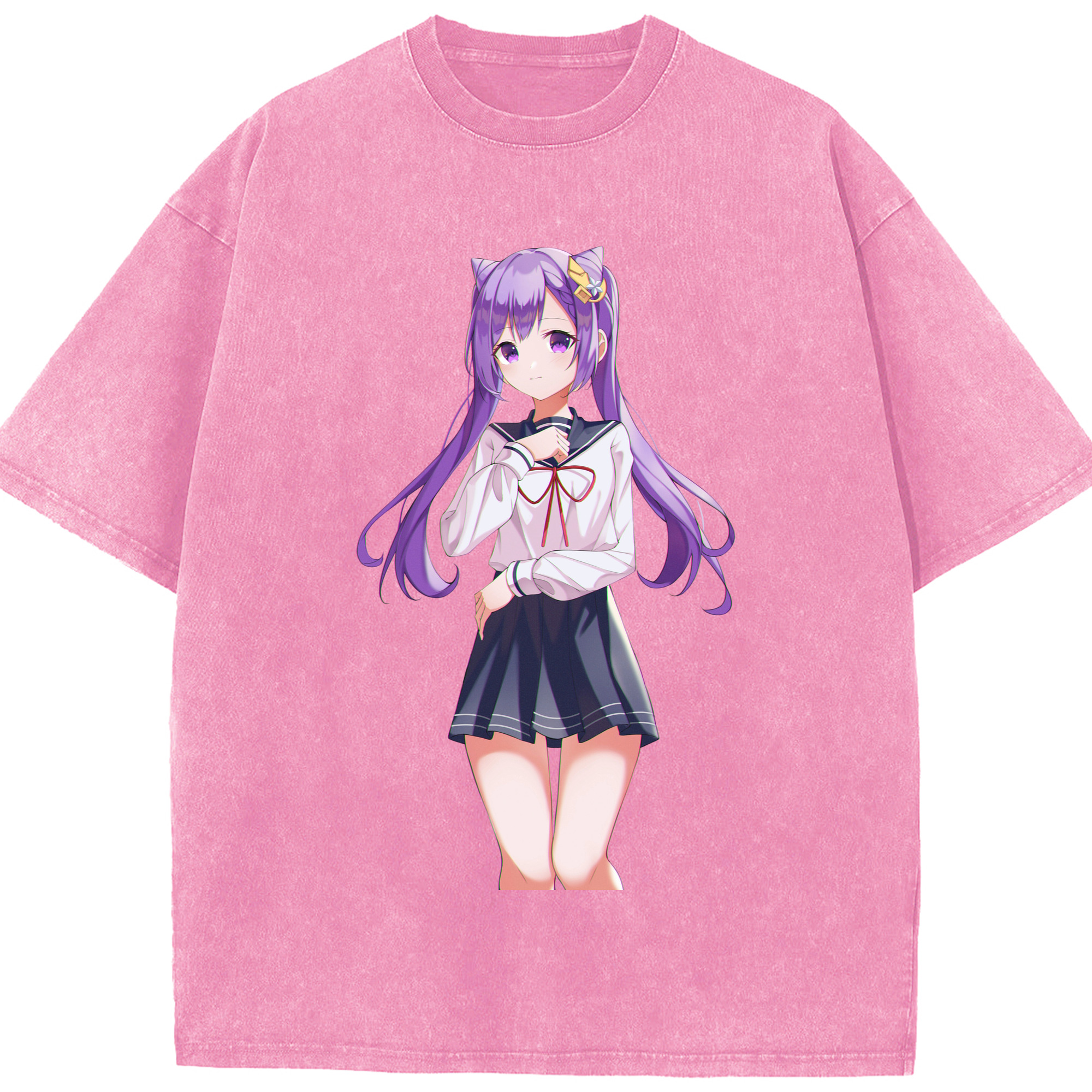 げんし神 刻晴 こくせい genshin Kokusei 綿100% ヴィンテージ風 半袖Tシャツ（フロントプリント）